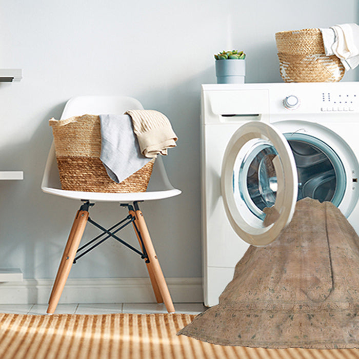 Machine Washable Traditional Orange Brown Rug in a Washing Machine, wshtr3231