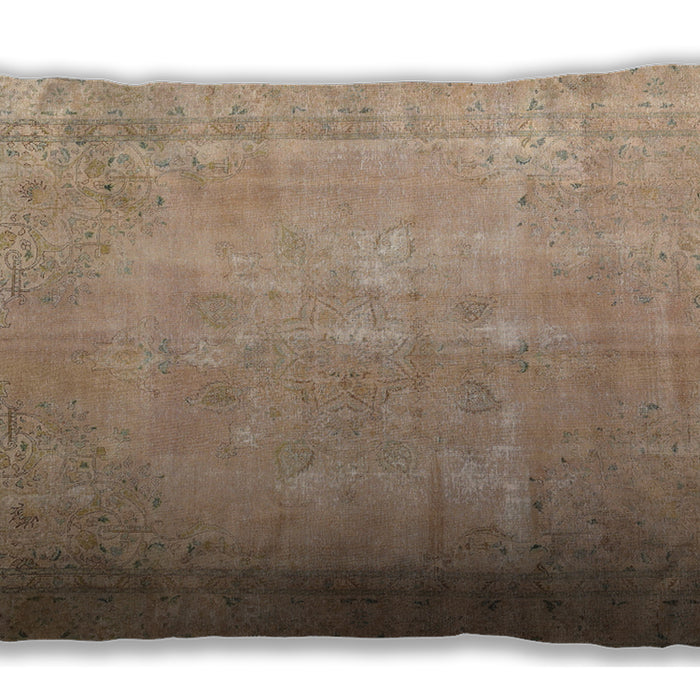 Traditional Classic Rectangular Orange Brown Lumbar Throw Pillow, 13 inch by 19 inch, lbtr3231