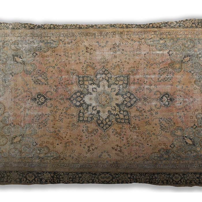 Traditional Classic Rectangular Dark Gold Brown Lumbar Throw Pillow, 13 inch by 19 inch, lbtr3232