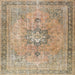 Square Traditional Dark Gold Brown Persian Rug, tr3232