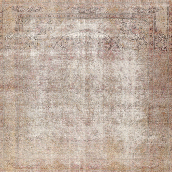 Round Machine Washable Traditional Camel Brown Rug, wshtr3235