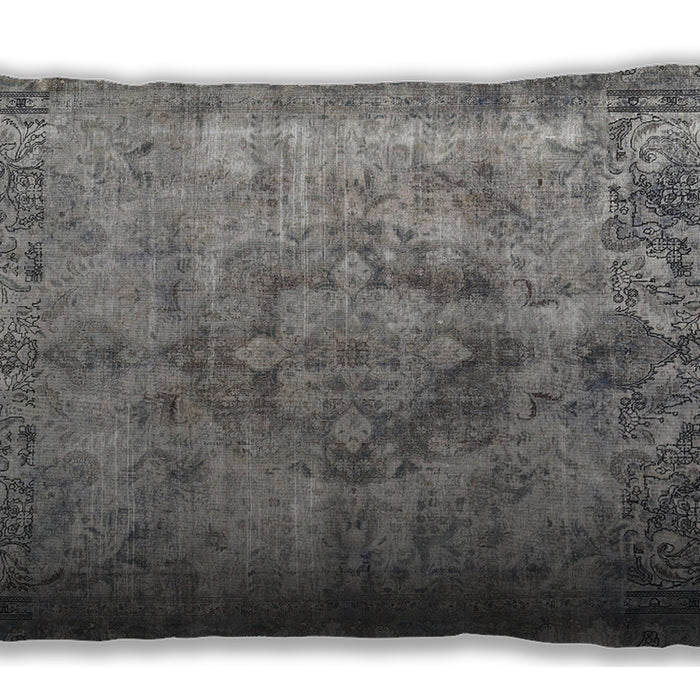 Traditional Classic Rectangular Dark Gray Lumbar Throw Pillow, 13 inch by 19 inch, lbtr3236