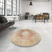 Round Traditional Brown Persian Rug in a Office, tr3237