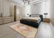 Machine Washable Traditional Brown Rug in a Bedroom, wshtr3237