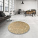 Round Traditional Copper Brown Persian Rug in a Office, tr3239