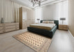 Machine Washable Traditional Dark Gold Brown Rug in a Bedroom, wshtr323