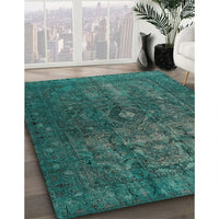 Traditional Aquamarine Stone Green Persian Rug, tr3240