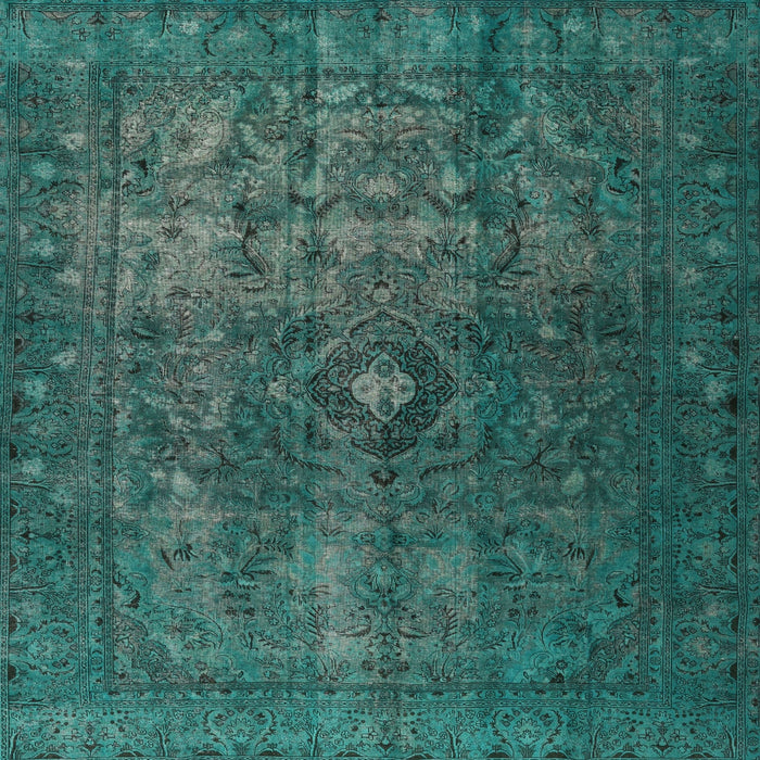 Square Traditional Aquamarine Stone Green Persian Rug, tr3240