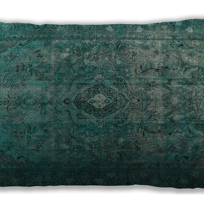 Traditional Classic Rectangular Aquamarine Stone Green Lumbar Throw Pillow, 13 inch by 19 inch, lbtr3240