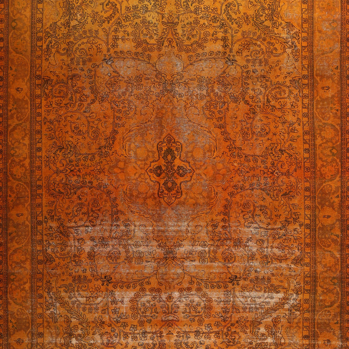 Machine Washable Traditional Orange Red Rug, wshtr3244