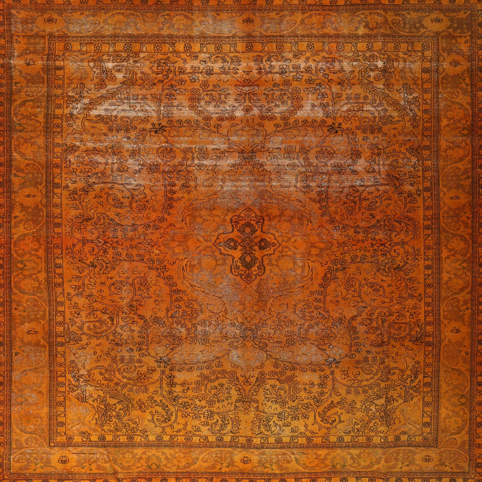 Square Traditional Orange Red Persian Rug, tr3244