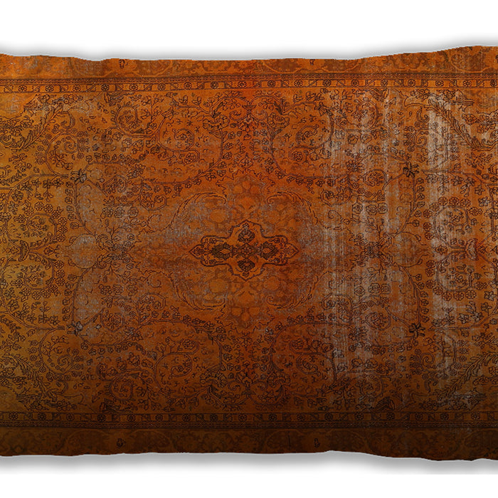 Traditional Classic Rectangular Orange Red Orange Lumbar Throw Pillow, 13 inch by 19 inch, lbtr3244
