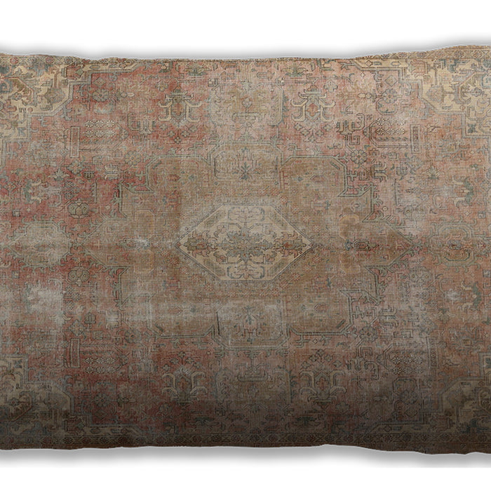 Traditional Classic Rectangular Orange Brown Lumbar Throw Pillow, 13 inch by 19 inch, lbtr3245