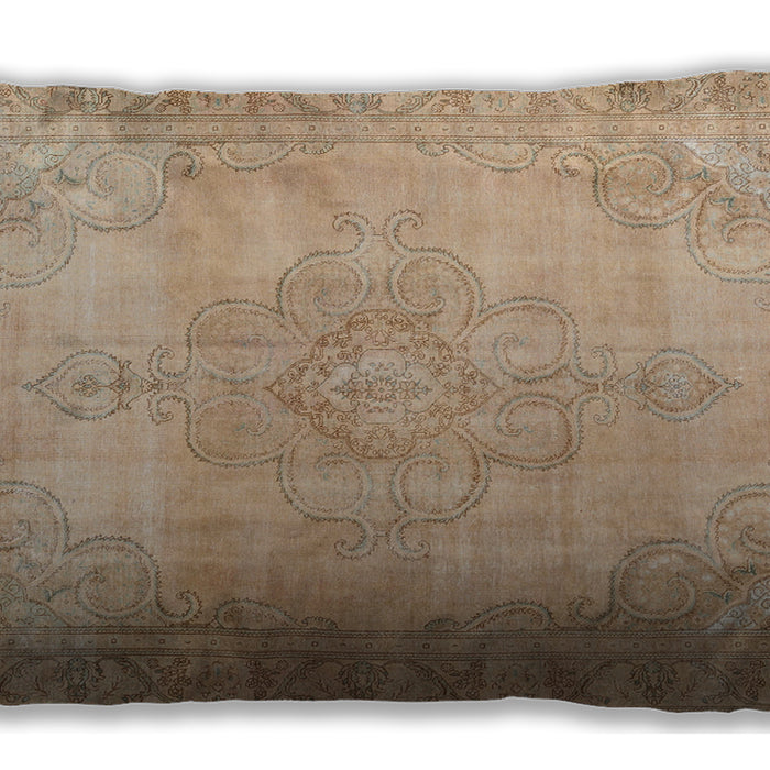 Traditional Classic Rectangular Peru Brown Lumbar Throw Pillow, 13 inch by 19 inch, lbtr3246