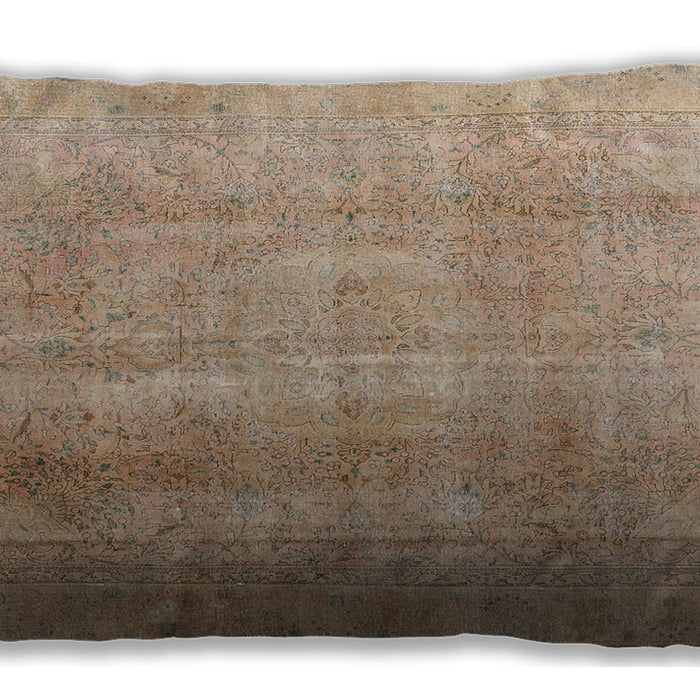 Traditional Classic Rectangular Orange Brown Lumbar Throw Pillow, 13 inch by 19 inch, lbtr3247