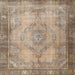 Square Traditional Dark Gold Brown Persian Rug, tr3248