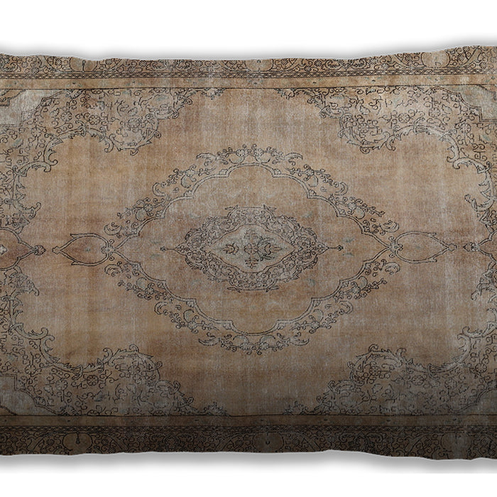 Traditional Classic Rectangular Dark Gold Brown Lumbar Throw Pillow, 13 inch by 19 inch, lbtr3248