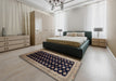 Traditional Charcoal Black Persian Rug in a Bedroom, tr324