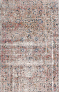 Machine Washable Traditional Rose Pink Rug, wshtr3250