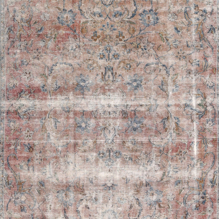 Machine Washable Traditional Rose Pink Rug, wshtr3250