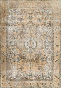 Machine Washable Traditional Dark Almond Brown Rug, wshtr3252