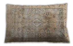 Traditional Classic Rectangular Dark Almond Brown Lumbar Throw Pillow, 13 inch by 19 inch, lbtr3252