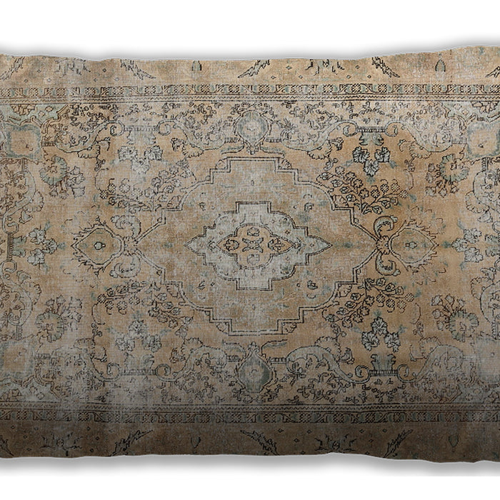 Traditional Classic Rectangular Dark Almond Brown Lumbar Throw Pillow, 13 inch by 19 inch, lbtr3252
