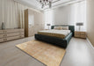 Machine Washable Traditional Bronze Brown Rug in a Bedroom, wshtr3253