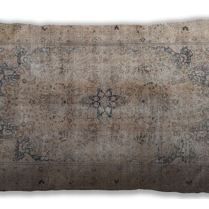 Traditional Classic Rectangular Dark Almond Brown Lumbar Throw Pillow, 13 inch by 19 inch, lbtr3256