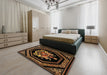 Machine Washable Traditional Saddle Brown Rug in a Bedroom, wshtr3257