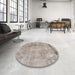 Round Traditional Pink Persian Rug in a Office, tr3259