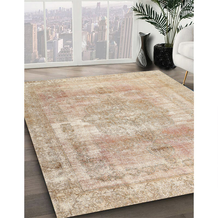 Traditional Brown Persian Rug in Family Room, tr3263
