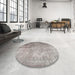 Round Traditional Rose Purple Persian Rug in a Office, tr3264