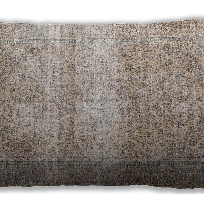 Traditional Classic Rectangular Desert Sand Beige Lumbar Throw Pillow, 13 inch by 19 inch, lbtr3265