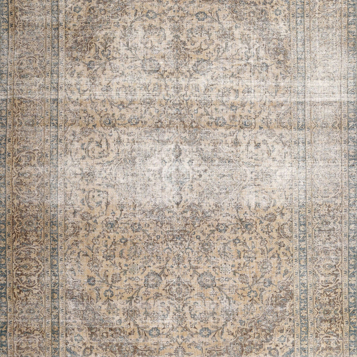 Machine Washable Traditional Desert Sand Beige Rug, wshtr3265