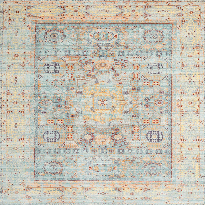 Square Traditional Light French Beige Brown Oriental Rug, tr326
