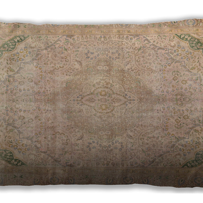 Traditional Classic Rectangular Peru Brown Lumbar Throw Pillow, 13 inch by 19 inch, lbtr3275