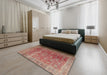 Machine Washable Traditional Light Copper Gold Rug in a Bedroom, wshtr3276