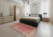 Traditional Light Copper Gold Persian Rug in a Bedroom, tr3276