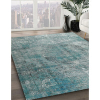 Traditional Grayish Turquoise Green Persian Rug, tr3277