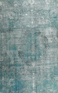 Machine Washable Traditional Grayish Turquoise Green Rug, wshtr3277