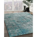 Traditional Grayish Turquoise Green Persian Rug in Family Room, tr3277