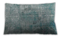 Traditional Classic Rectangular Grayish Turquoise Green Lumbar Throw Pillow, 13 inch by 19 inch, lbtr3277