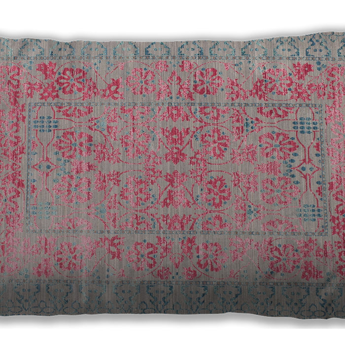 Traditional Classic Rectangular Purple Pink Lumbar Throw Pillow, 13 inch by 19 inch, lbtr327