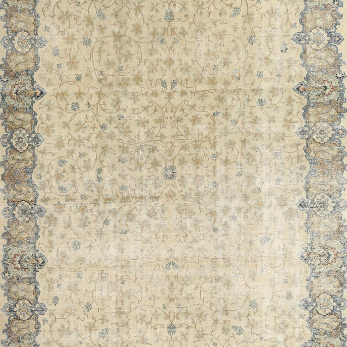 Machine Washable Traditional Khaki Gold Rug, wshtr3281
