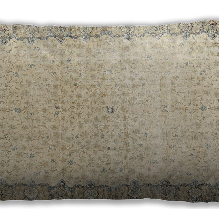 Traditional Classic Rectangular Khaki Gold Lumbar Throw Pillow, 13 inch by 19 inch, lbtr3281