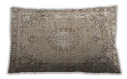Traditional Classic Rectangular Dark Almond Brown Lumbar Throw Pillow, 13 inch by 19 inch, lbtr3282