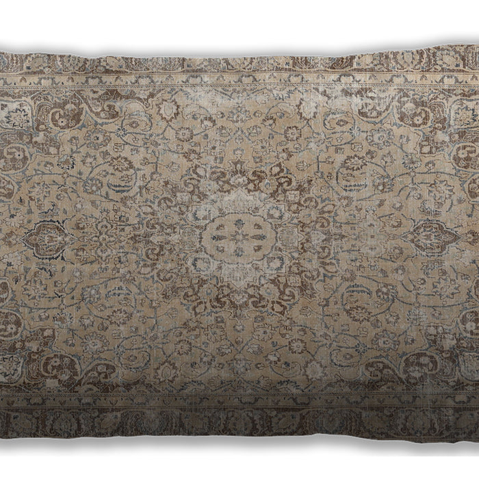 Traditional Classic Rectangular Dark Almond Brown Lumbar Throw Pillow, 13 inch by 19 inch, lbtr3282