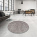 Round Traditional Army Brown Persian Rug in a Office, tr3283