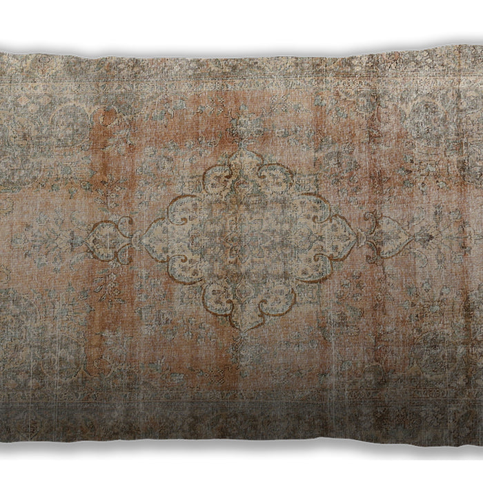 Traditional Classic Rectangular Dark Almond Brown Lumbar Throw Pillow, 13 inch by 19 inch, lbtr3285